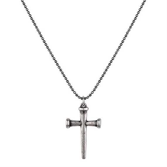 NAIL CROSS NECKLACE WITH 20" CHAIN